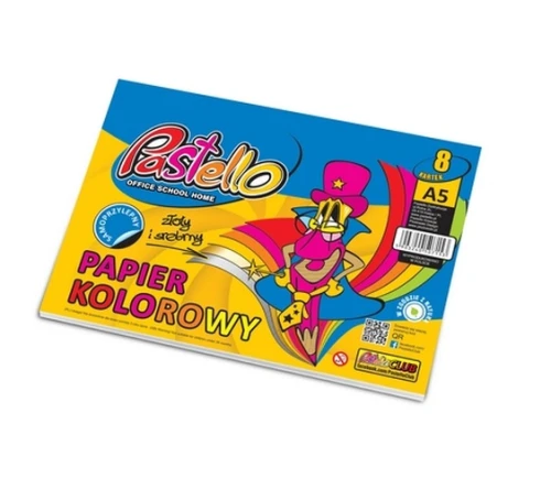 Papier Kolorowy A5 Samoprzylepny 8 kartek Pastello_60355