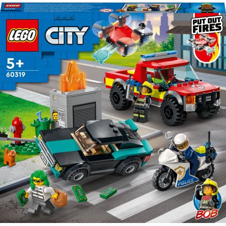 Klocki konstrukcyjne Akcja Strażacka i Policyjny Pościg 60319 Lego City