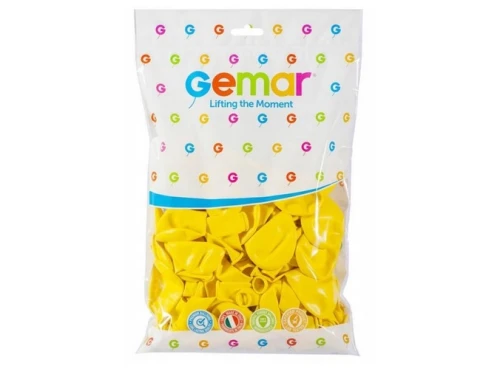Balony pastelowe 26cm 100szt Żółte Gemar_28892