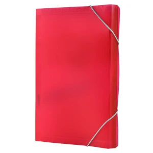 Teczka harmonijka Tetis A4 13 przegród z gumką czerwona plastikowa BT621-C