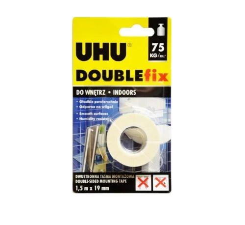 Taśma montażowa dwustronna 1,5m x 19mm Double Fix UHU_60967