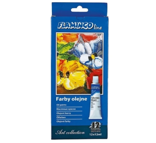 Farby olejne 12ml 12 kolorów Flamingo 359922 Titanum_61127