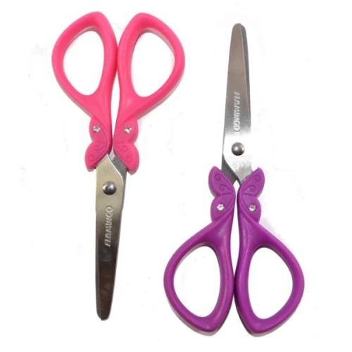 Nożyczki szkolne z kryształkami 13cm flamingo Titanum_61137