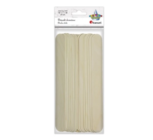 Patyczki drewniane naturalne 200x24mm 18szt Titanum _61178