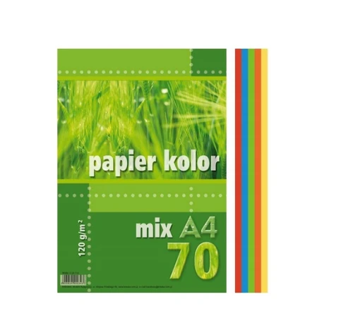 Papier Ksero Kolor A4 Kreska 12g 70ark Mix Kolorów_24818