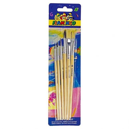 Pędzle z naturalnego włosia 6szt drewniany uchwyt Titanum_61287