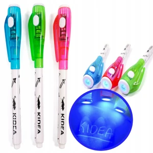 Długopis szpiegowski z latarką UV niewidzialny tusz Kidea Derform