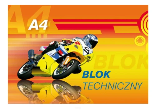 Blok Techniczny A4 biały 10k 250g Kreska_53062