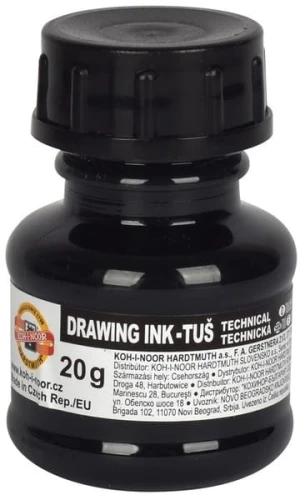 Tusz kreślarski czeski czarny 20g Koh-I-Noor_61795
