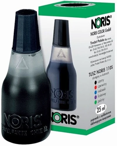 Tusz 110S czarny bezolejowy 25ml Noris_24291