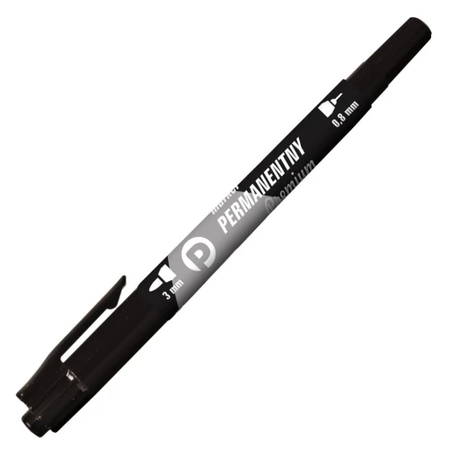 Marker Permanentny Dwustronny Czarny KM501-V2 Tetis_56361